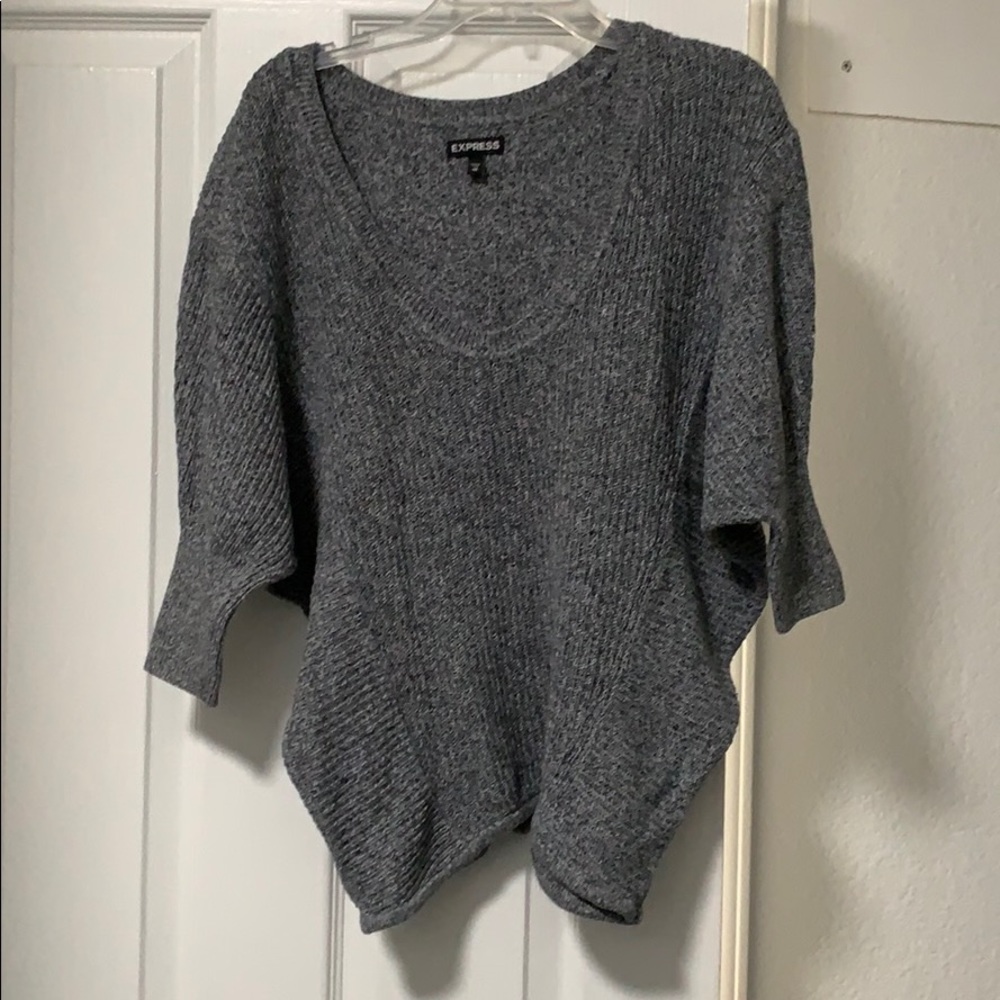 Express Relaxed Grey Knit Sweater